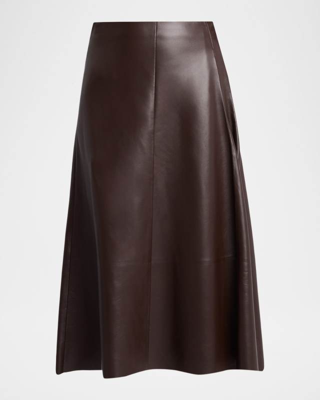Hedora Leather Midi Skirt